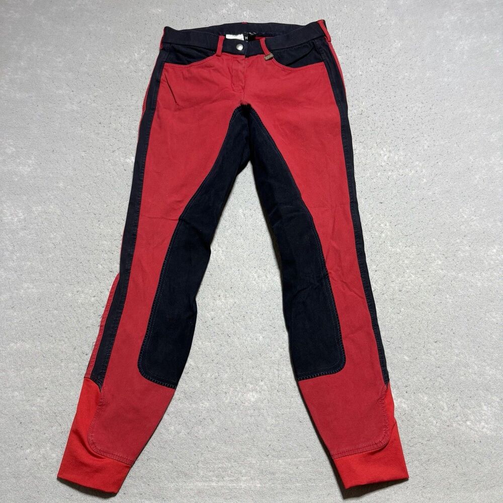 Pro Team HKM Riding Pants Women’s Size 28 Red Full Seat Breeches Horseback